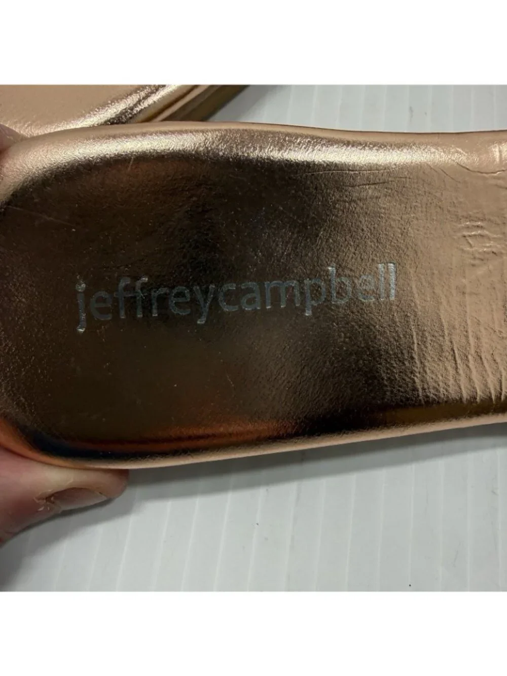 Jeffrey Campbell Knaughty-3 Rose Gold Knotted Slip-On Flat Sandal Size 7